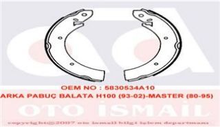 X ARKA PABUÇ BALATA H100 2.4 2.5D 2.5TD 93-02 -MASTER 80-95 254X57 resmi