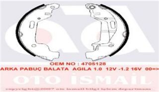 PABUÇLU FREN BALATASI OPEL AGİLA 1.0 12V, 1.2 16V resmi