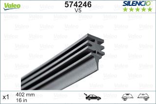 SİLENCİO KONVANSİYONEL TİP SİLECEK SİLECEK LASTİĞİ (X1) (400 MM) (ARKA) V5 FIAT PUNTO 3; 5KAPI resmi