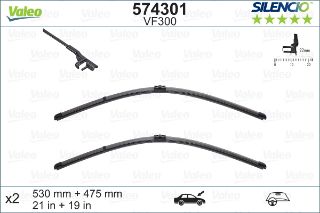 VALEO SİLENCİO X-TRM FLAT BLADE VM300 X2 530 475 MM VW POLO IV 12; 01 resmi