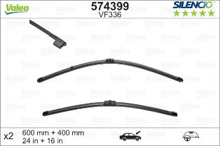 VALEO SİLENCİO X-TRM FLAT BLADE VM336 X2 600 400 MM BMW 3-SERİES E92 COUP 09/06 ; E93 CABR resmi