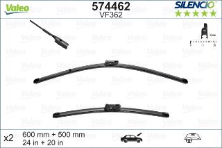 VALEO SİLENCİO X-TRM FLAT BLADE VM362 X2 600 500 MM AUDI A4 01/08 . A5 01/08 Q5 resmi