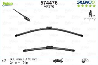 VALEO SİLENCİO X-TRM FLAT BLADE VM376 X2 600 480 MM VW GOLF VI. JETTA IV 11 resmi