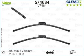 VALEO SİLENCİO X-TRM FLAT BLADE VM484 X2 800 750 MM CITROEN C4 PICASSO 08 - resmi