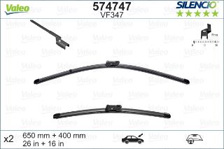 VALEO SİLENCİO X-TRM FLAT BLADE VM347 X2 650 400 MM PEUGEOT 208 12 resmi