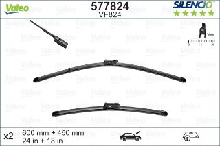 VALEO SİLENCİO X-TRM FLAT BLADE VM824 X2 650 450 MM SKODA OCTAVİA3 resmi