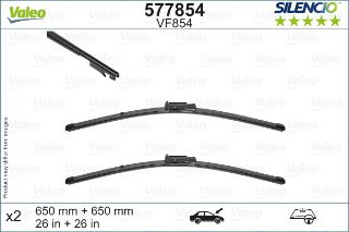 Valeo Silencio VF854 (X2) (650+650mm) (ÖN) SEAT ALTEA (5P1)   SEAT TOLEDO III (5P2)   SEAT ALTEA XL resmi