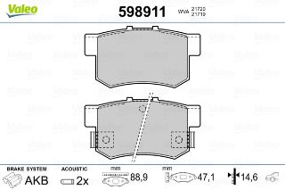FREN BALATASI ARKA WVA21720 ACCORD VII ACCORD VIII CİVİC İNTEGRA PRELUDE V 98-03   #### resmi