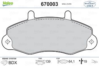 ÖN BALATA FORD TRANSİT T12 2.0 2.5 DI 2.5TD 2.5 TDİ 88-03.00 ÇAP 138.8- 64 -18.8 resmi