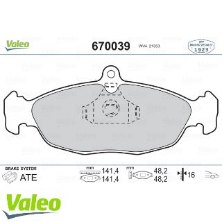 ÖN BALATA ASTRA F-CORSA A B -VECTRA A -TIGRA- 94-00 COMBO 1.4-1.6İ-1.7 D 92-00 resmi