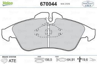 ÖN BALATA LT35 95-6.06 SPRINTER 95-6.06 VİTO 96.7.03 GDB1220 20.5X156.5X64.9 resmi