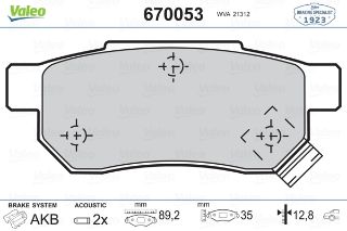 FREN BALATASI ARKA WVA 21312 HONDA ACCORD III 85>89 CİVİC 87>01 JAZZ II 02> ROVER 25-45-200-400 resmi