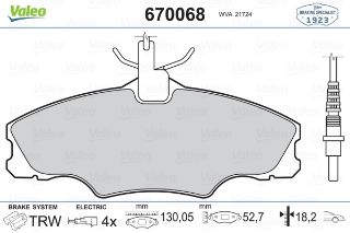 ÖN BALATA FİŞLİ P406 1.6 1.8 95/10.04 XANTIA XM resmi