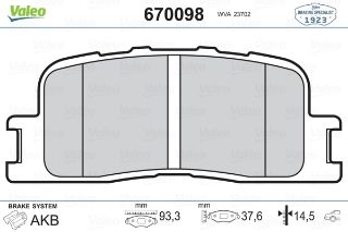 FREN BALATASI ARKA CAMRY 2.0 2.4 3.0 01>06 LEXUS ES 300 3.0 01>06 resmi