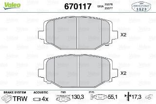 FREN BALATASI ARKA FREEMONT 2.0 CHRYSLER GRAND VOYAGER V RT 3.6 11> VOYAGER 2.8 11>14 resmi