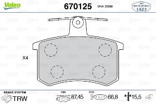 FREN BALATASI ARKA- 597195 597083 WVA 20668 ALFA ROMEO : 164 resmi