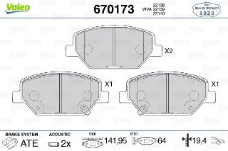 ÖN DİSK FREN BALATASI OPEL INSİGNİA 1.5/1.6D/2.0D 03/17 VAUXHALL INSİGNİA 1.5/1.6D/2.0D 03/17 resmi