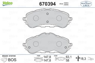 ÖN BALATA P308 II 1.2 VTİ-1.2 THP-1.6 HDİ-2.0 HDİ 13 FREN DİSKİ ÇAPI 283MM İÇİN resmi