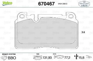 ÖN DİSK FREN BALATASI AUDI Q5 2.0D 05/13 AUDI Q5 QUATTRO 2.0/2.0D/3.0D 06/12 resmi