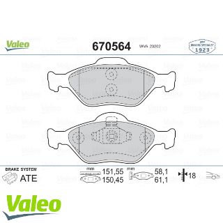 ÖN BALATA FİESTA 1.4TDCİ ABSLİ 00 FUSİON 02 MAZDA 121 96 MAZDA 2 03 resmi