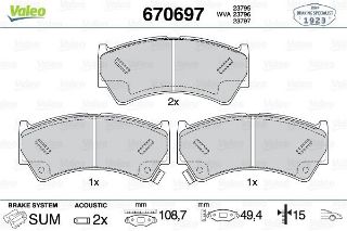 ÖN DİSK FREN BALATASI SUZUKİ BALENO 1.3/1.6/1.8/1.9D 03/95-05/02 resmi