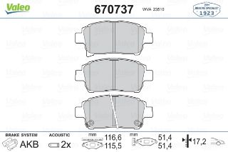 X 598737 DİSK FREN BALATASI ÖN ASCENT 2001-2003-CELICA 1999-2005-COROLLA 2002-2007-ECHO 03-05 resmi