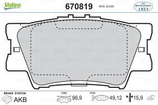 FREN BALATASI ARKA RAV4 2.0 2.0D 2.4 2.2D 2.5 05>12 CAMRY 2.4 2.5 3.5 06>11 LEXUS ES 06> resmi