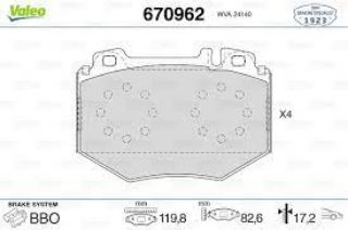 ÖN DİSK FREN BALATASI MERCEDES S500 5.0 10/98-08/05 MERCEDES S600 5.5/5.8 09/99-08/05 resmi