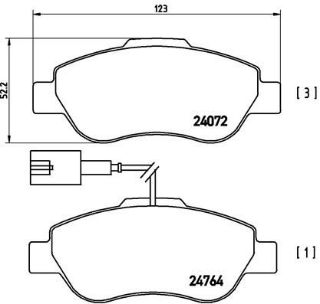 ÖN BALATA DOBLO 1.3-1.6-1.9 JTD 02 FİORİNO 1.3-1.4 MTJ 08 FIAT 500 1.4 07 resmi