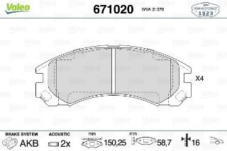 ÖN DİSK FREN BALATASI CITROEN C-CROSSER-PEUGEOT 4007 2.0/2.4/2.2D 02/07 resmi