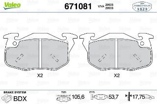 ÖN DİSK FREN BALATASI CITROEN SAXO 02/96 - 04/04 PEUGEOT 106 08/91 - 07/04 resmi