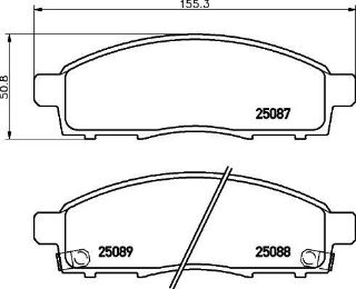 ÖN DİSK FREN BALATASI NİSSAN EVALIA 1.5D/1.6 08.09 NİSSAN NV200 1.5D/1.6 08.09 - resmi