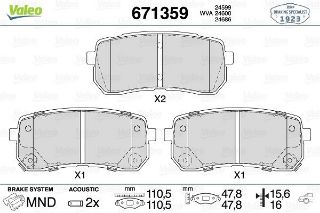 DİSK FREN BALATASI ARKA KİA SORENTO 2.2D/2.4/3.3 1 1/14> resmi