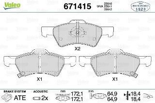 ÖN BALATA DODGE CARAVAN III 3.3 AWD-3.8 T VOYAGER III 2.4-2.5CRD 2.8CRDİ 3.3 00 12.08 resmi