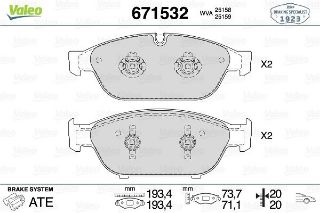 ÖN DİSK FREN BALATASI AUDI A6 2.0 05/11 AUDI A6 3.0 09/14 AUDI A6 resmi