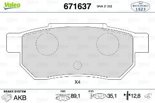 FREN BALATASI ARKA-HONDA: ACCORD 85-89   CIVIC 1.6 87-91   PRELUDE 2.0  85-87 resmi
