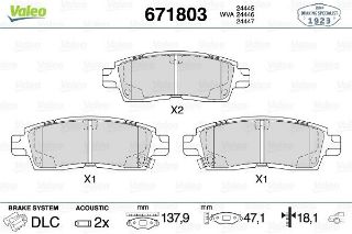 FREN BALATASI ARKA CHEVROLET TRAILBLAZER AWD 01 -08 ISUZU ASCENDER AWD 03-  SAAB 9-7X  04-12 resmi