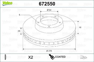 ON FREN DISK AYNA  (X2) VOLVO C30 (533) 1.6 D2 ; C30 (533) D3  C70 II (542) D3 ; C70 II (542) D4 S40 II (544) D3 ; S40 II (544) D4 ; S40 II (544) 1.6 D2 ; V50 (545) D4 ; V50 (545) D3 ;  KAPLAMALI resmi