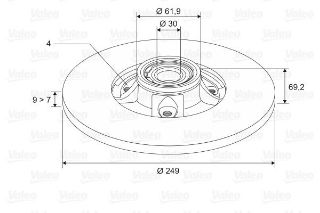 FREN DİSKİ ARKA X1 DS3-P307-C4-P207 FREN DİSKİ BİNEK resmi