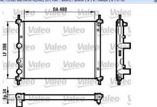 RADYATOR KLIMALI SU ( FIAT : BRAVO / BRAVA 1.4 1 6 / MAREA 1.6 ) 97-00 resmi