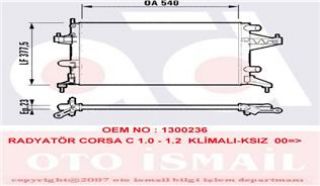 SU RADYATÖRÜ  CORSA C 1.2 1.4 00- TIGRA 1.4 1.8 04- resmi