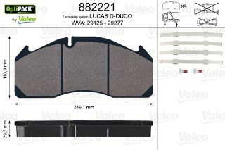 DİSK FREN BALATASI VOLVO FH 12 / 16, FM 9 / 12 (22,5 TEKERLEK ICIN) resmi