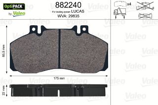 DİSK FREN BALATASI OPTIPACK MERCEDES T2/VARİO/O409 SENSÖRSÜZ resmi