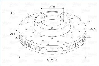 ÖN  FREN DİSK AYNASI P106 SAXO 1,1 / 1,3 / 1,4 / 1,4I / 1,5D / 1,6I 91> P206 P306 P206+ (T3E) P205 P309 AX ZX XSARA (HAVA SOGUTMALI) resmi