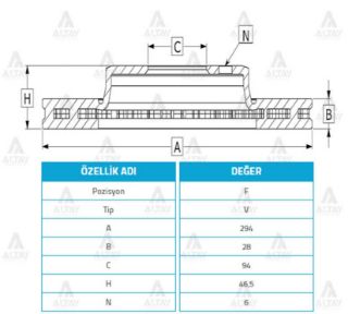 FREN DİSKİ L200 06-15 CR 15= SU  PAJERO 08-10  FULLBACK 16=  ÖN HAVALI 294-6 resmi