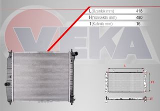 SU RADYATÖRÜ MEKANIK CHEVROLET AVEO (T250) 1.2İ M-T 2006-2011 resmi
