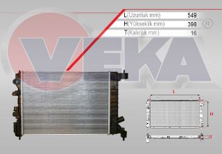 SU RADYATÖRÜ BRAZING CHEVROLET AVEO (T300) 1.2 16V M-T AC+/- 2011-2014 resmi