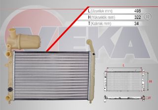 SU RADYATÖRÜ MEKANIK FIAT TEMPRA 1.4-1.6 KARBURATORLU BIDONLU AC - M-T 1992-1999 resmi