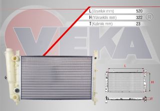 SU RADYATÖRÜ MEKANIK FIAT UNO 70 1.4İ M-T 1994-2000 resmi