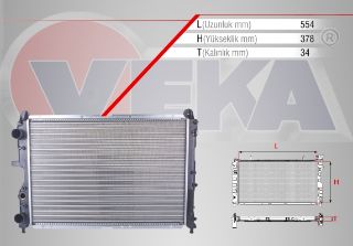 SU RADYATÖRÜ MEKANIK FIAT TEMPRA 2.0 İ.E. AC+/- M-T 1992-1999 resmi